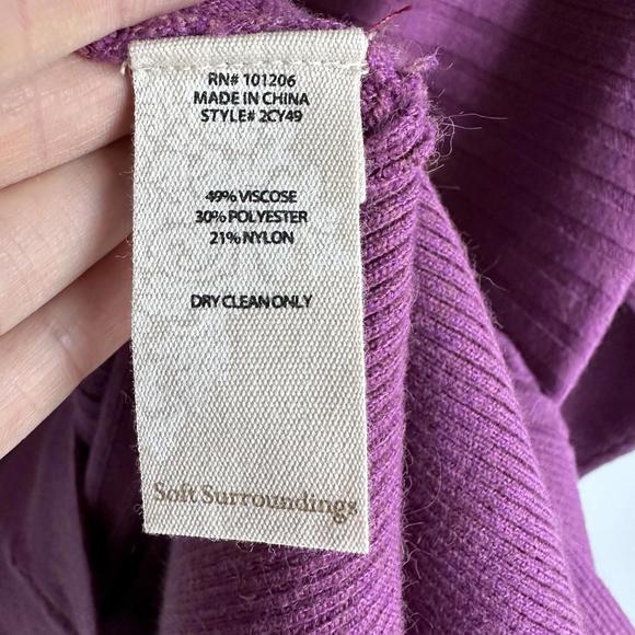 NWT SOFT SURROUNDINGS Raspberry Boheme Ladies Casual V-Neck‎ Sweater, M - Picture 5 of 6